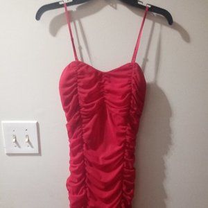 Red Sexy Ruched Valentine Mini Dress